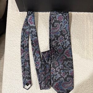 The Men's Store Black and Blue Paisley Tie
